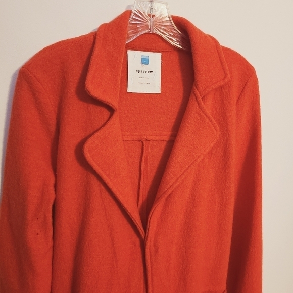Anthropologie | Sparrow Women's Orange Wool Belted Jacket (Size Small) - Picture 4 of 16